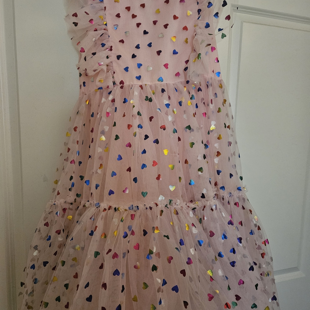 Lola Blush Pink Dress with Heart Accents